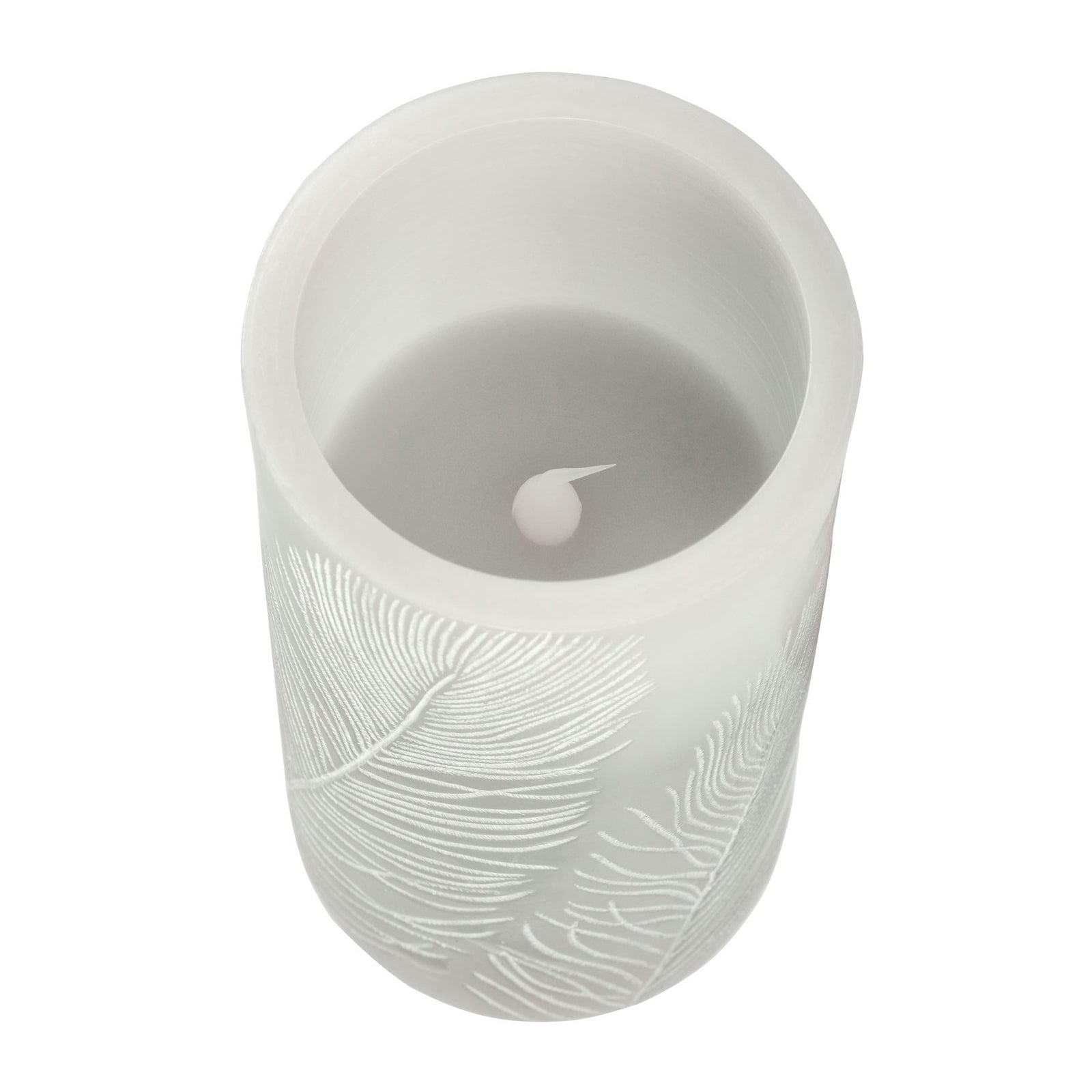 LED-kubbelys Cosy Feather Candle 2-pk i grå farge