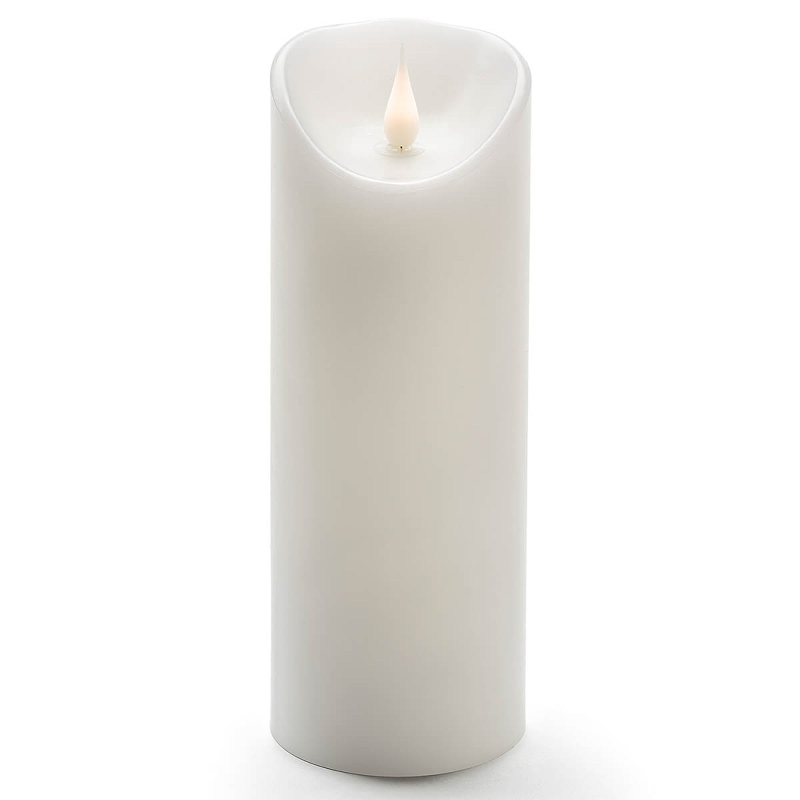 LED-kubbelys ekte voks hvit 3D-flamme 20,5 cm timer montert i stue