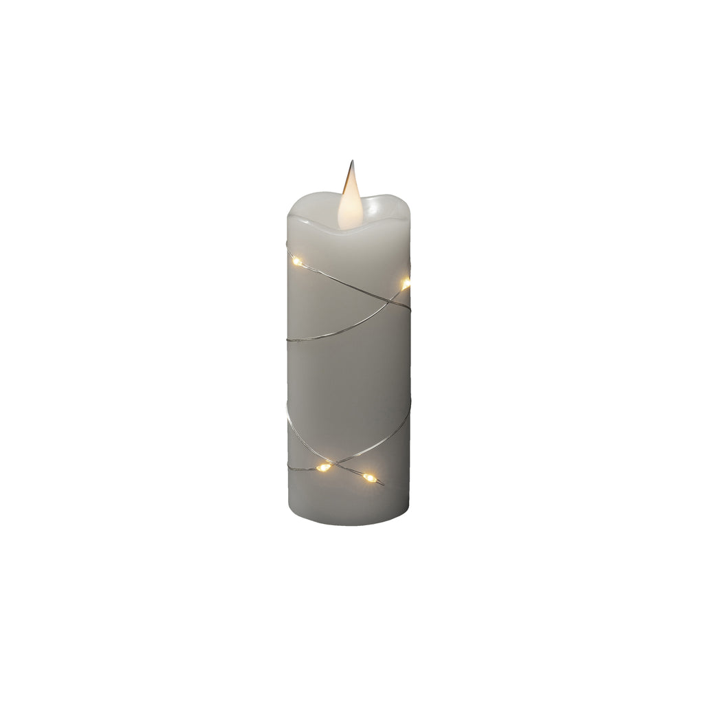 Detalj av LED-kubbelys ekte voks hvit varmhvit 12,7 cm med timer
