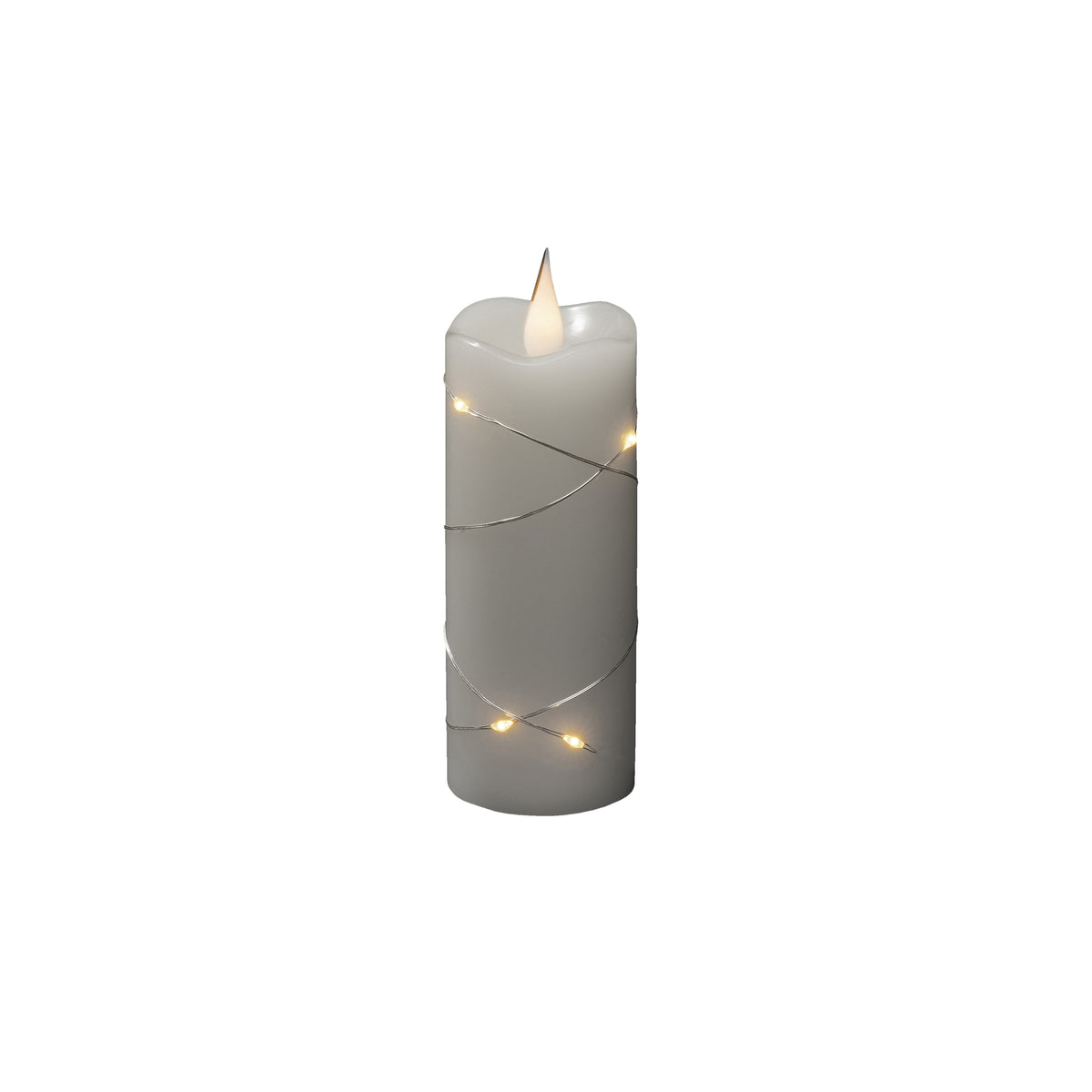 Detalj av LED-kubbelys ekte voks hvit varmhvit 12,7 cm med timer