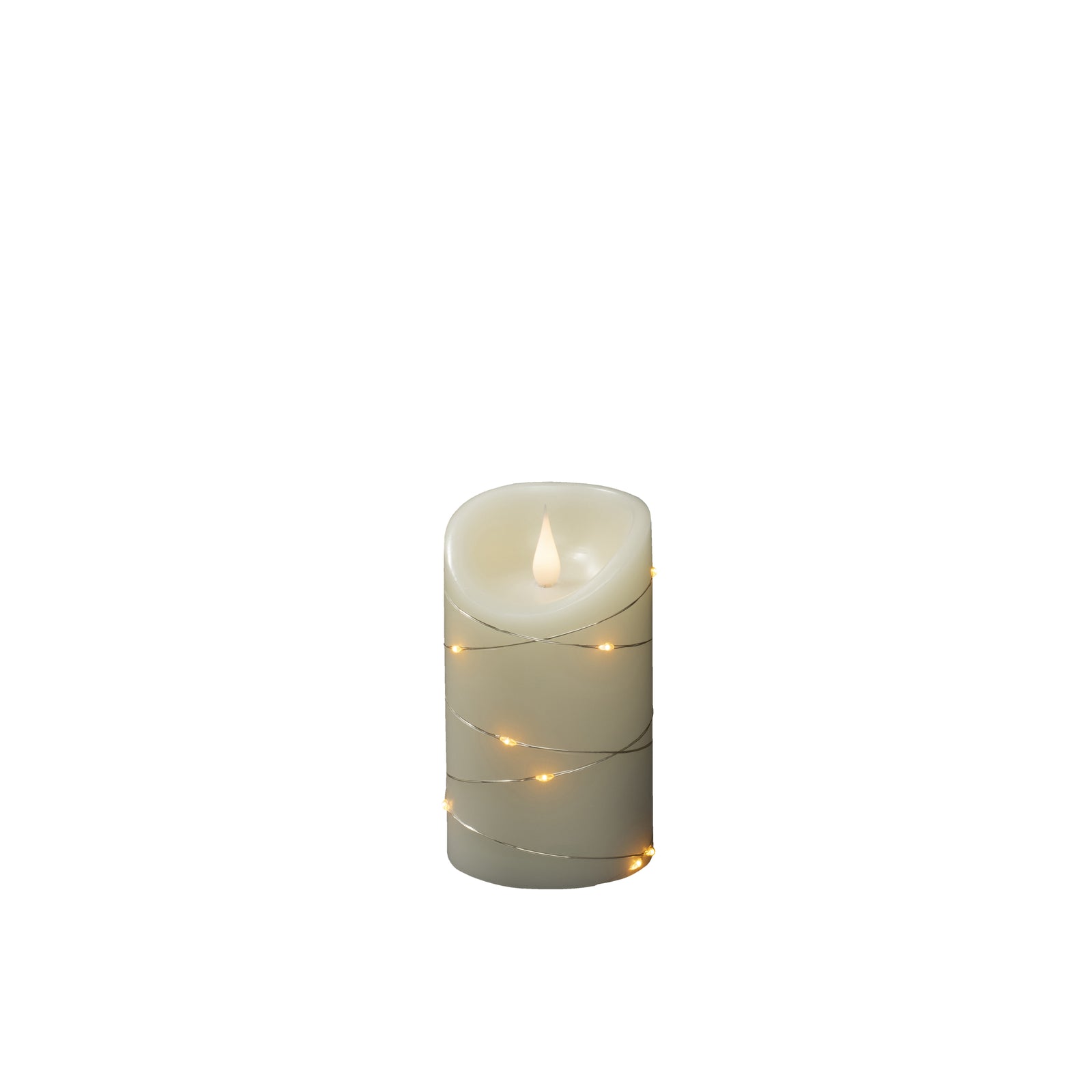 Detalj av LED-kubbelys ekte voks hvit varmhvit 15,2 cm med timer