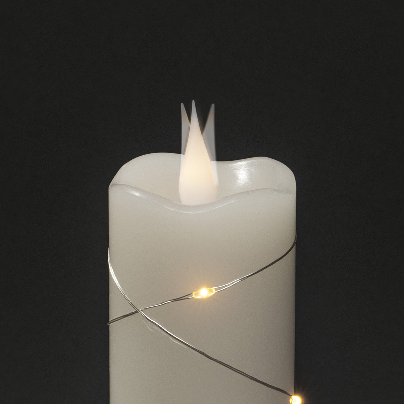 LED-kubbelys ekte voks hvit varmhvit 15,2 cm med timer batteri