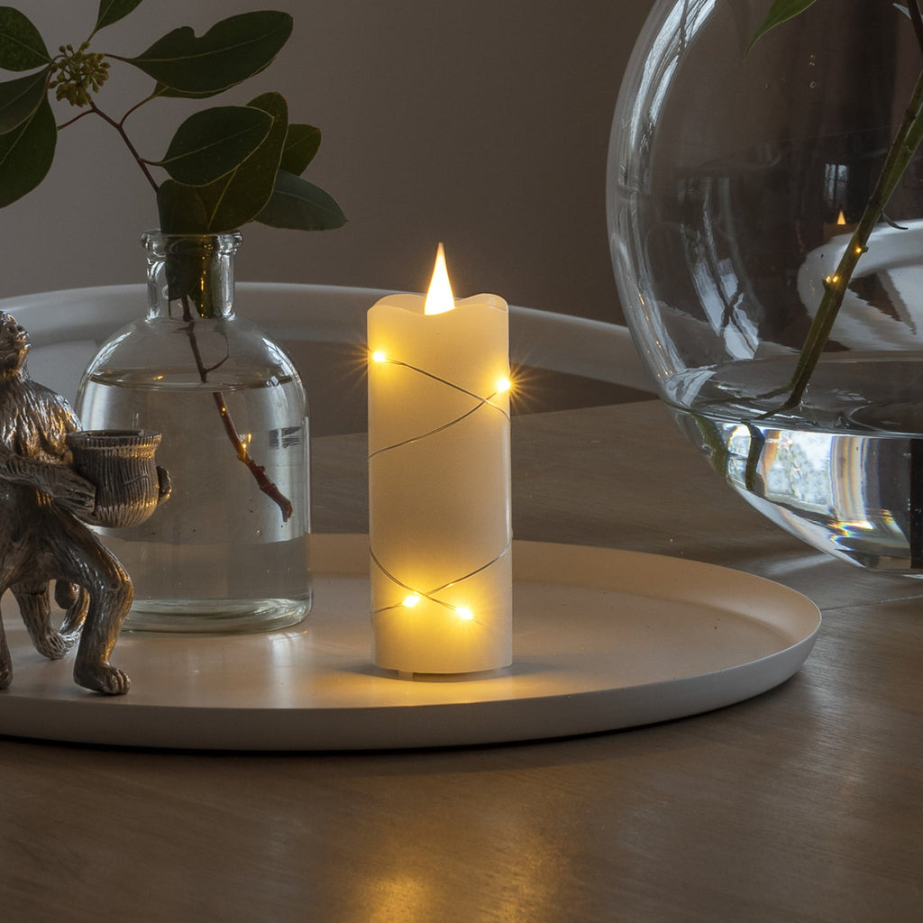 LED-kubbelys ekte voks krem ravfarget lys 12,7 cm forfra