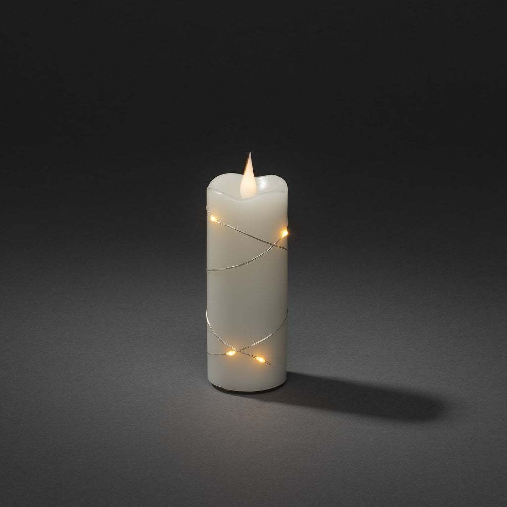 LED-kubbelys ekte voks krem ravfarget lys 12,7 cm bakside