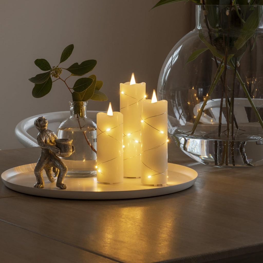 LED-kubbelys ekte voks krem ravfarget lys 12,7 cm detalj