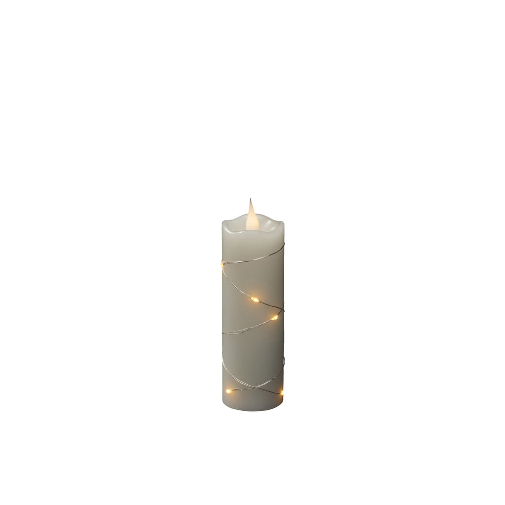 LED-kubbelys ekte voks kremhvit ravfarget lys 15,2 cm forfra
