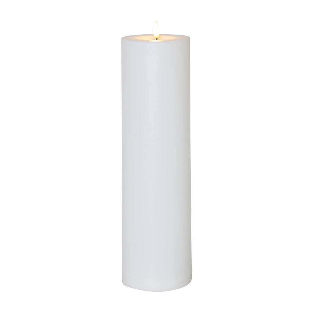 Detalj av LED-kubbelys Flamme Rak hvit plast