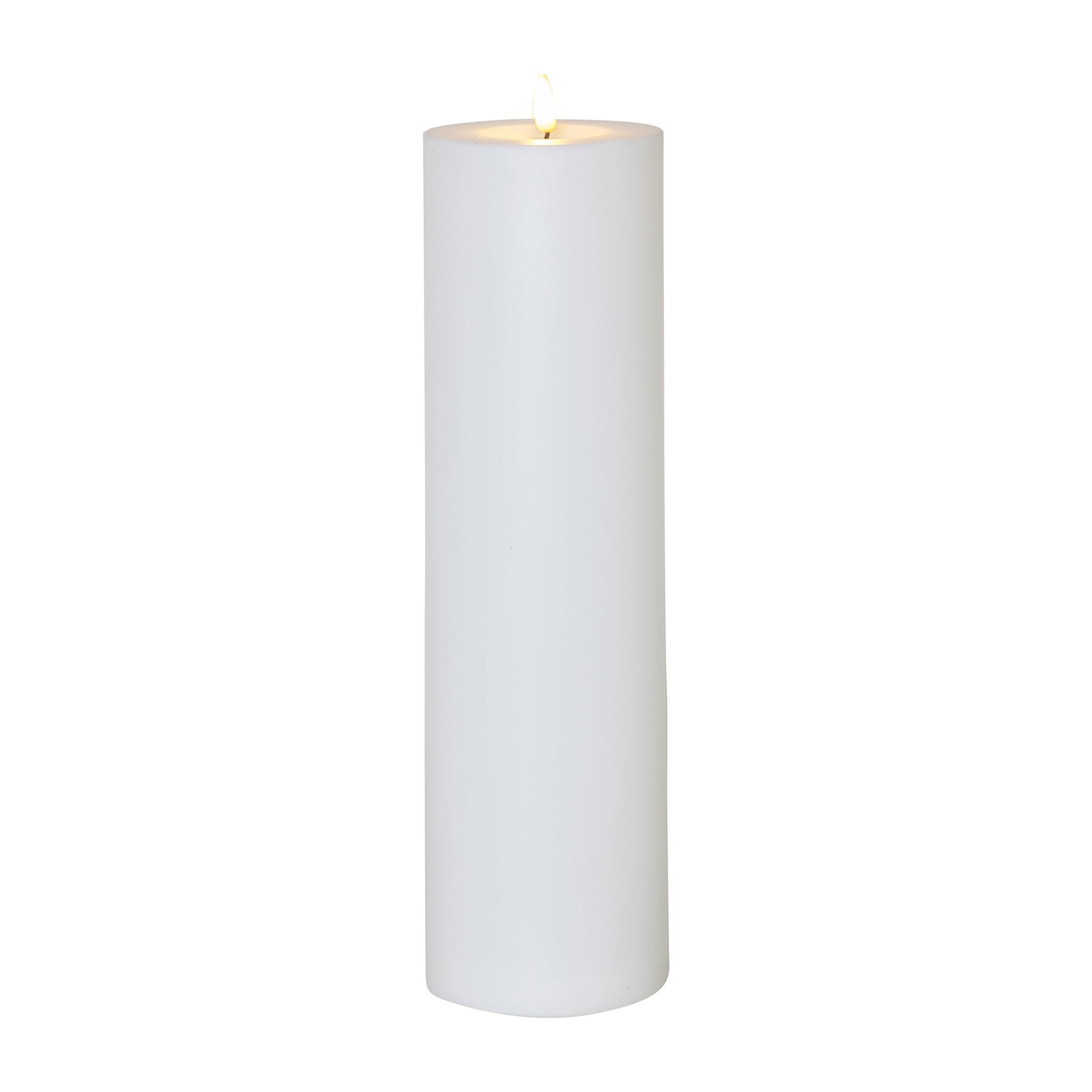 Detalj av LED-kubbelys Flamme Rak hvit plast