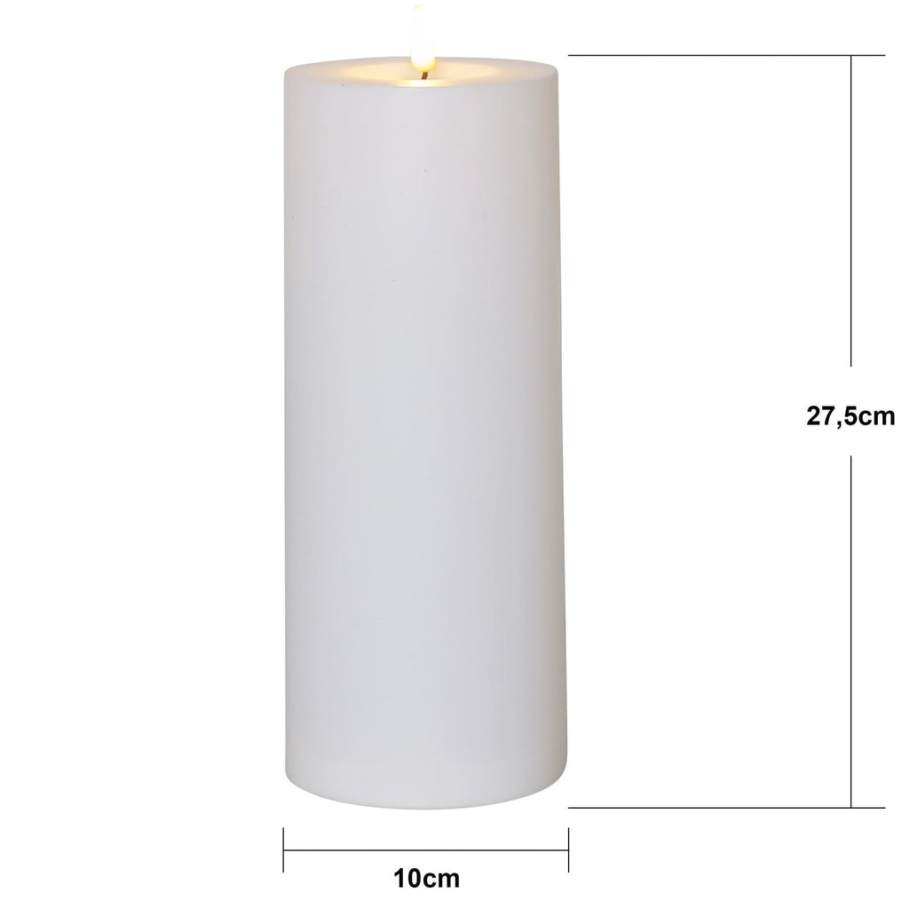 LED-kubbelys Flamme Rak hvit plast montert