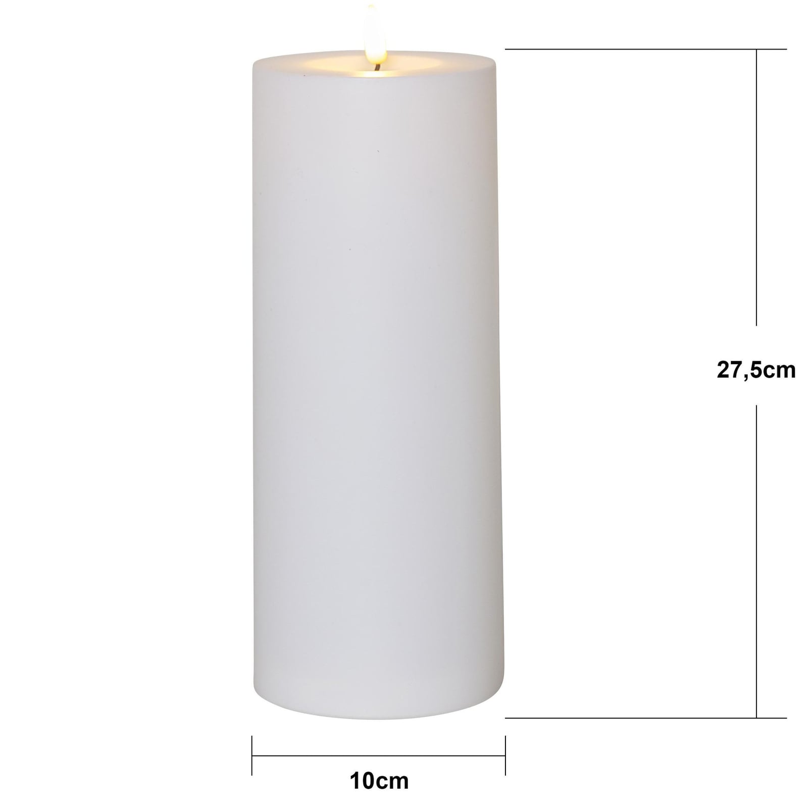LED-kubbelys Flamme Rak hvit plast montert