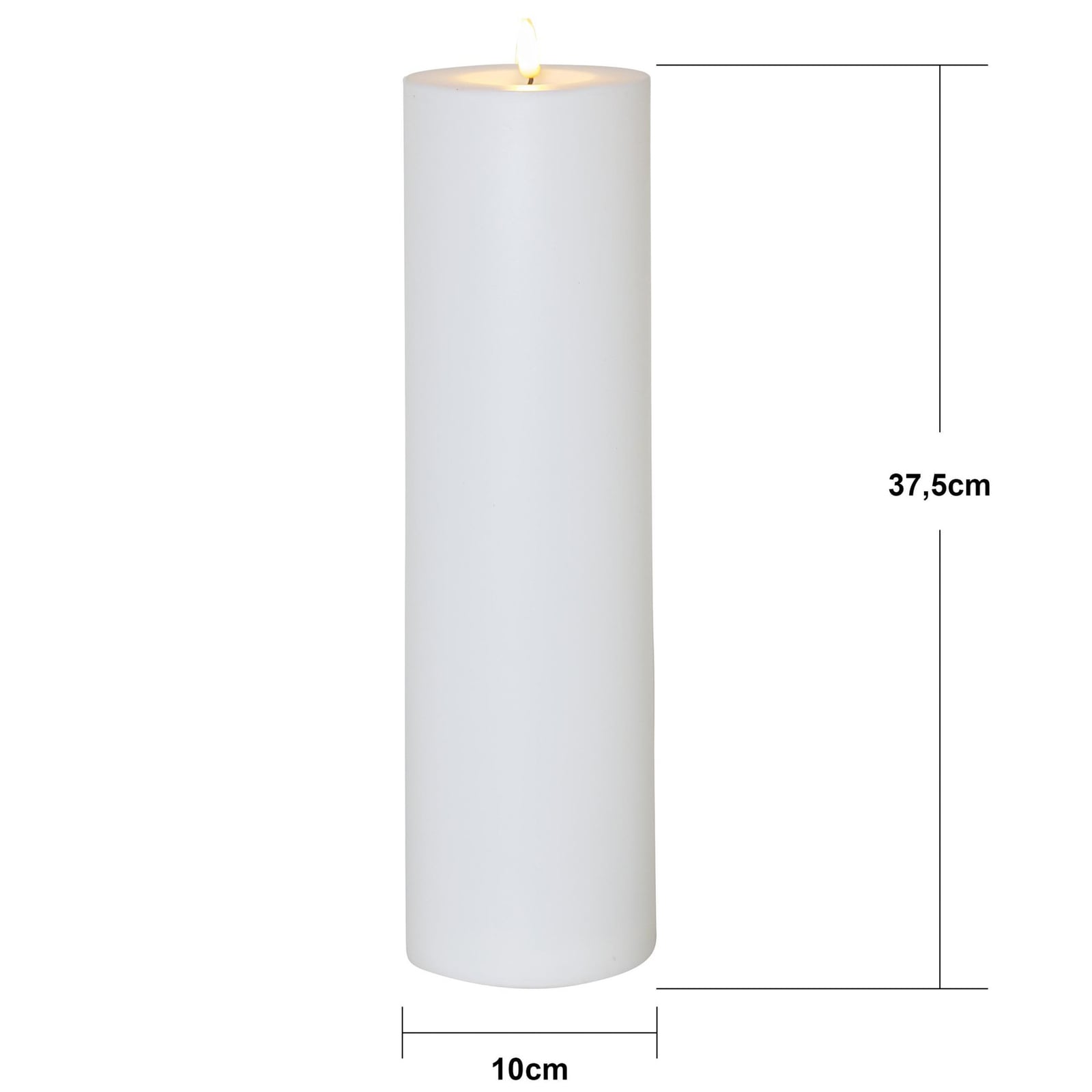 LED-kubbelys Flamme Rak hvit plast montert