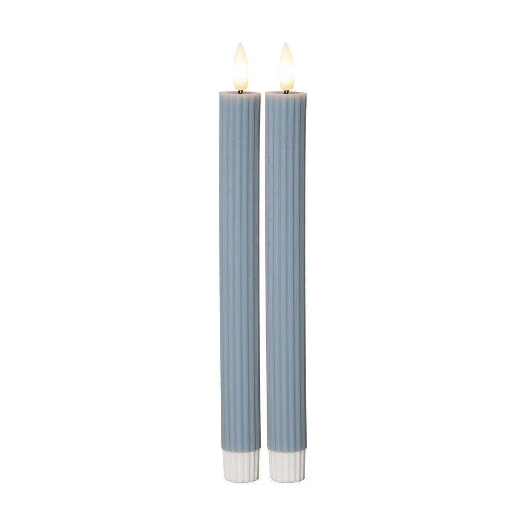 LED-kubbelys Flamme Stripe blå 25 cm bakside