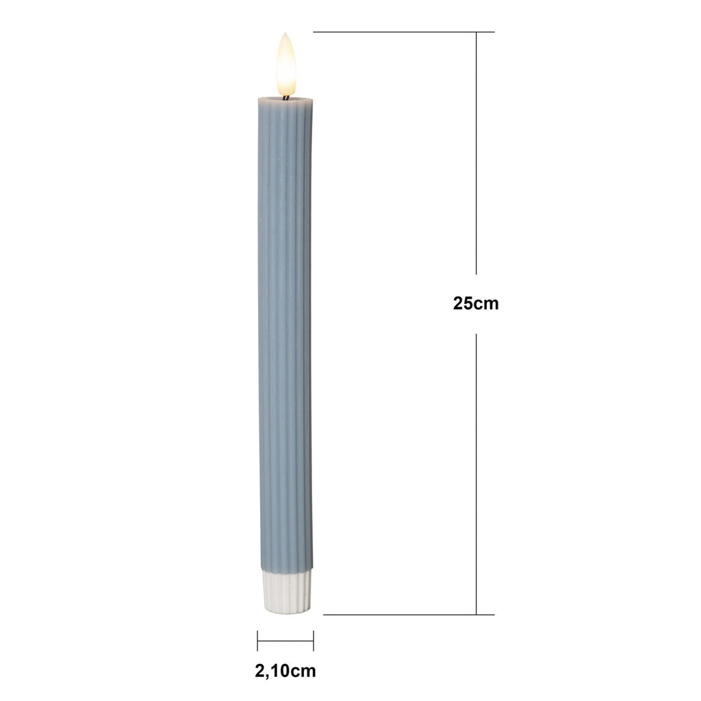 LED-kubbelys Flamme Stripe blå 25 cm montert