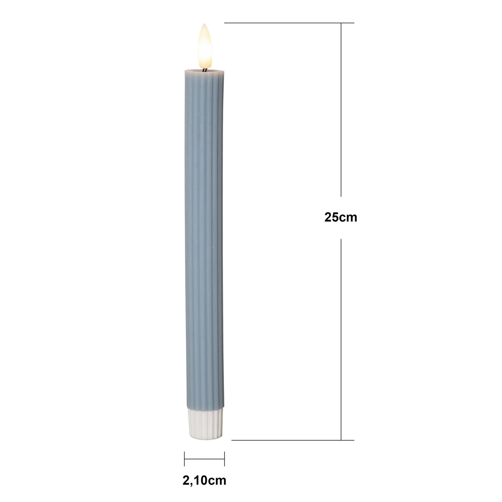 LED-kubbelys Flamme Stripe blå 25 cm montert