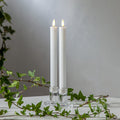 LED-kubbelys Flamme Stripe hvit 25 cm 2-pakning batteri forfra