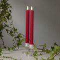 LED-kubbelys Flamme Stripe rød 25 cm forfra