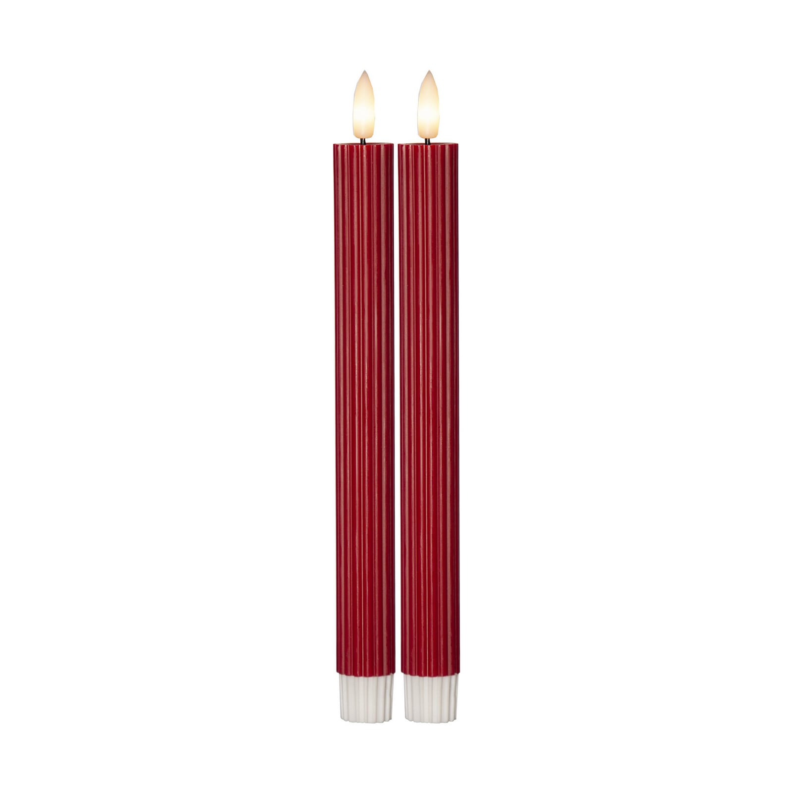 LED-kubbelys Flamme Stripe rød 25 cm detalj av voks