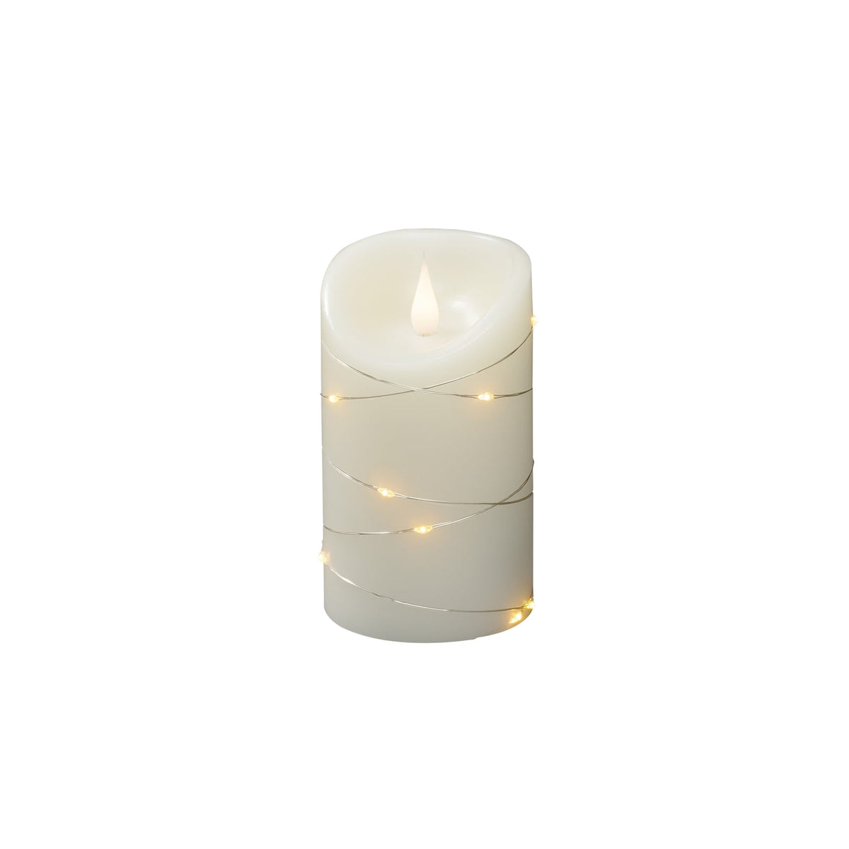 LED-kubbelys ekte voks krem ravfarget lys Ø7,5 cm fra Konstsmide Christmas bakside