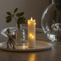 LED-kubbelys ekte voks kremfarget ravgul 17,8 cm Konstsmide Christmas forfra