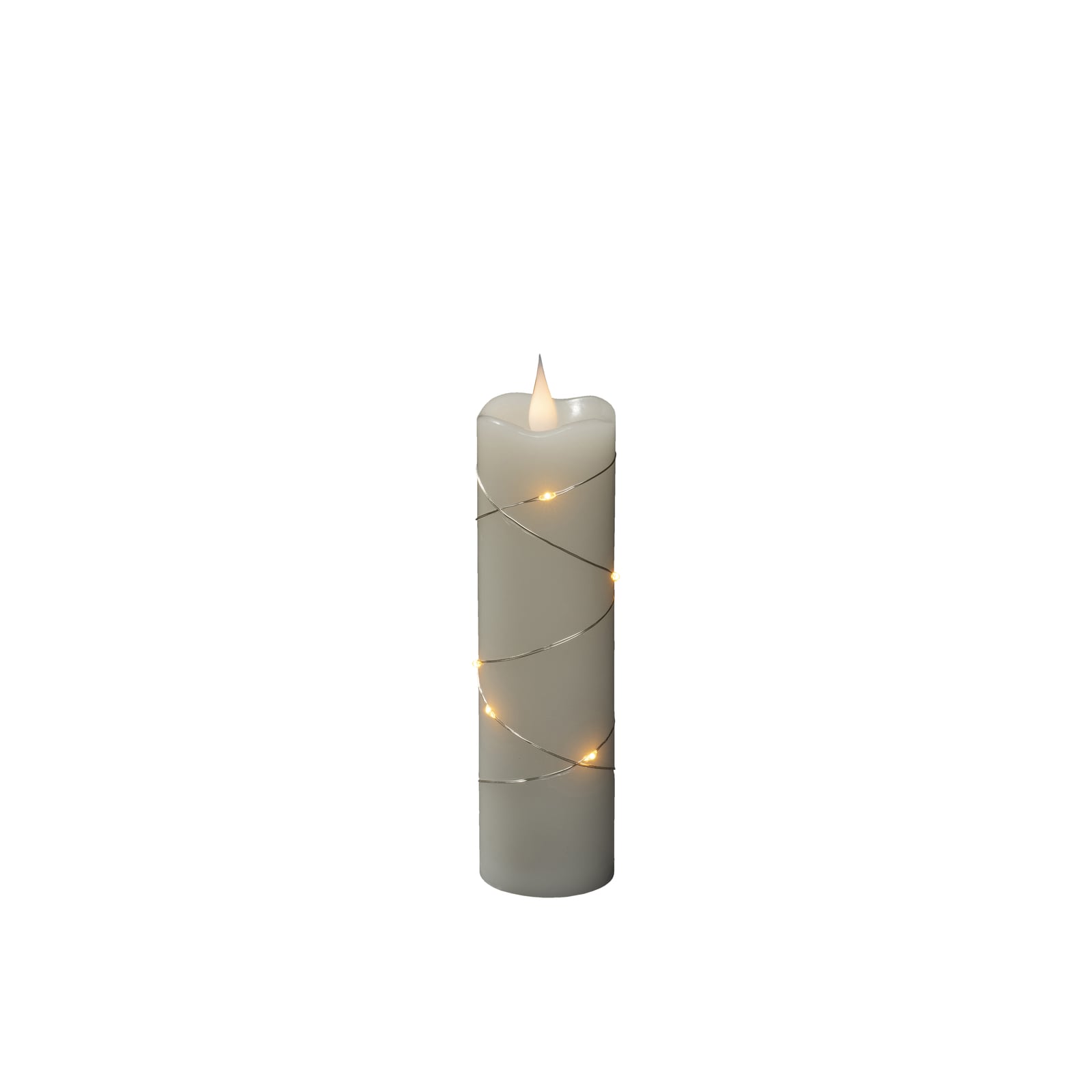 LED-kubbelys ekte voks kremfarget ravgul 17,8 cm Konstsmide Christmas detalj