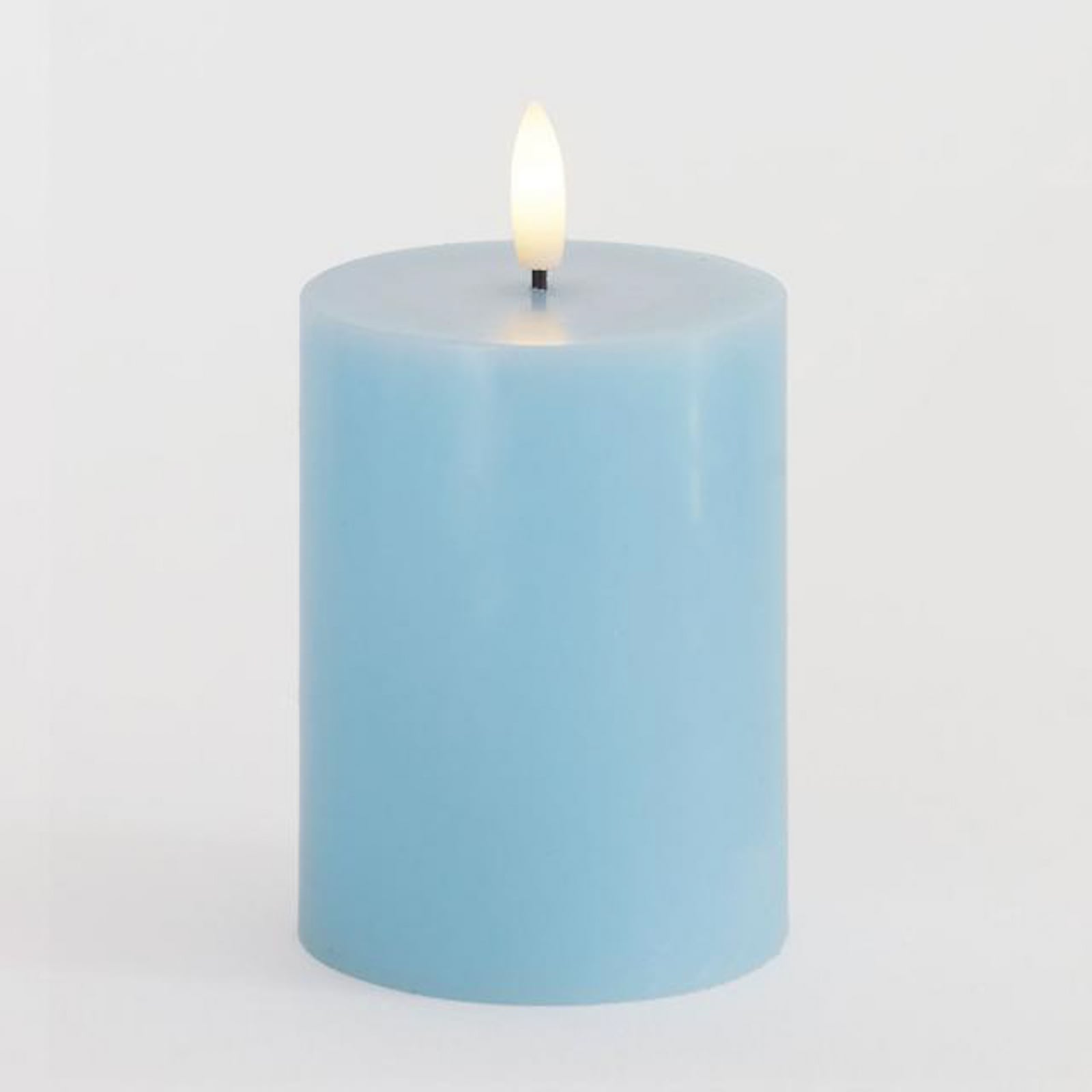 LED-kubbelys Sille ekte voks lyseblå h. 10 cm forfra