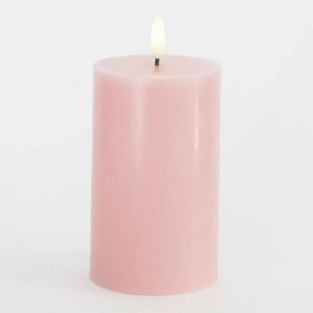 LED-kubbelys Sille ekte voks rosa 12,5 cm varmhvit forfra