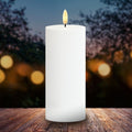 LED-kubbelys Sille solcelle ekte voks hvit H20 cm front