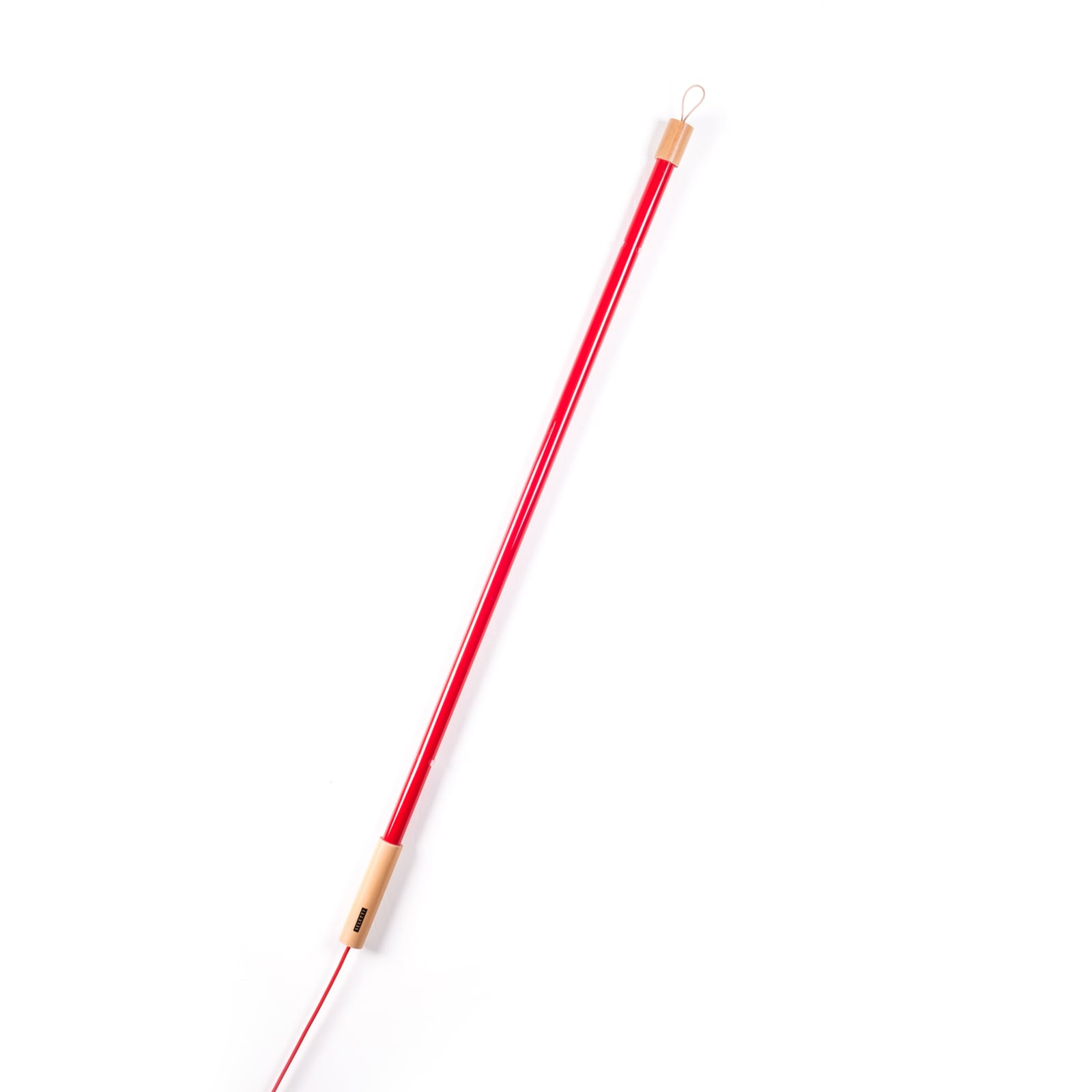 LED lampe Linea rød glass og tre 135 cm 18W bakside