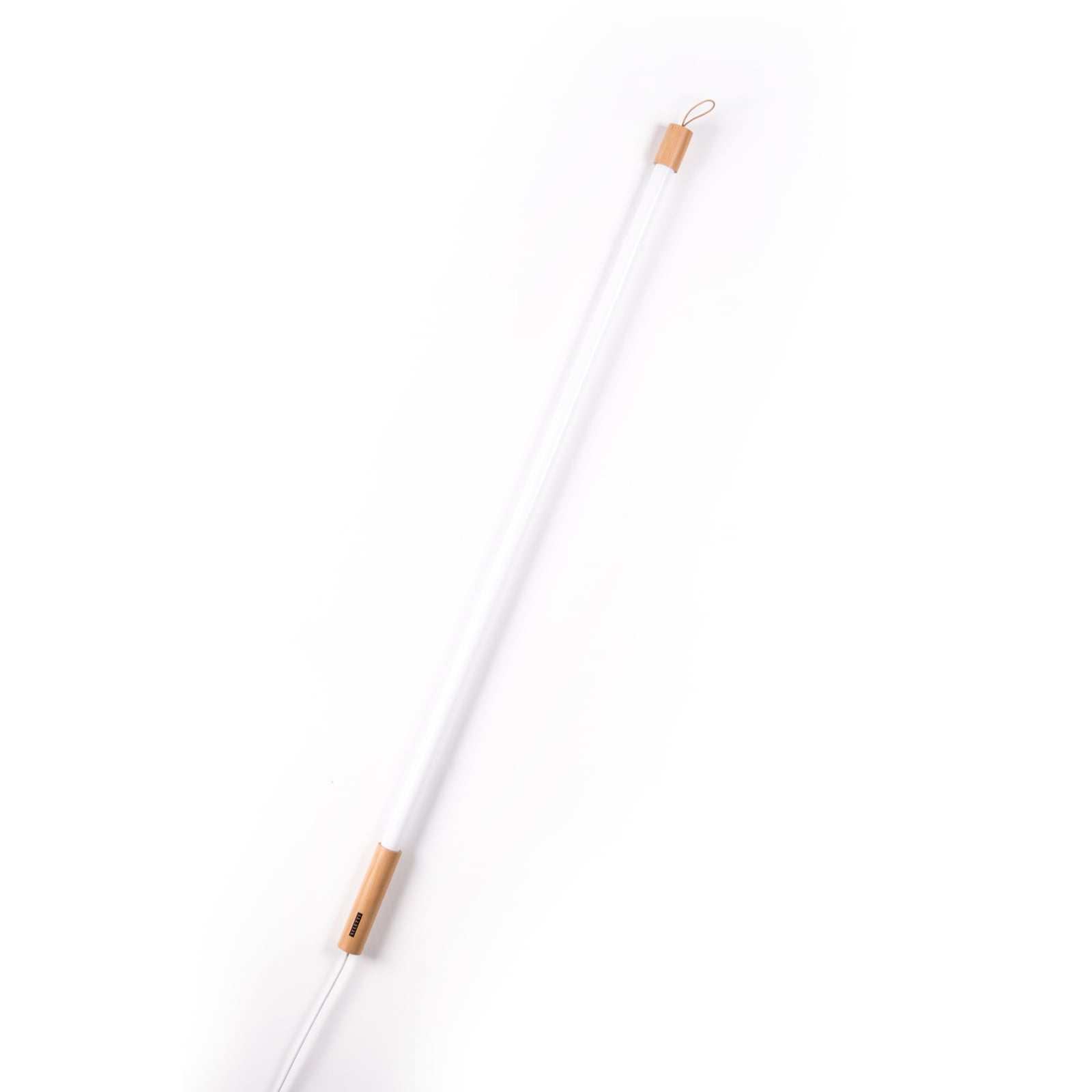 LED lampe Linea rørformet glass og tre hvit 135 cm bakside