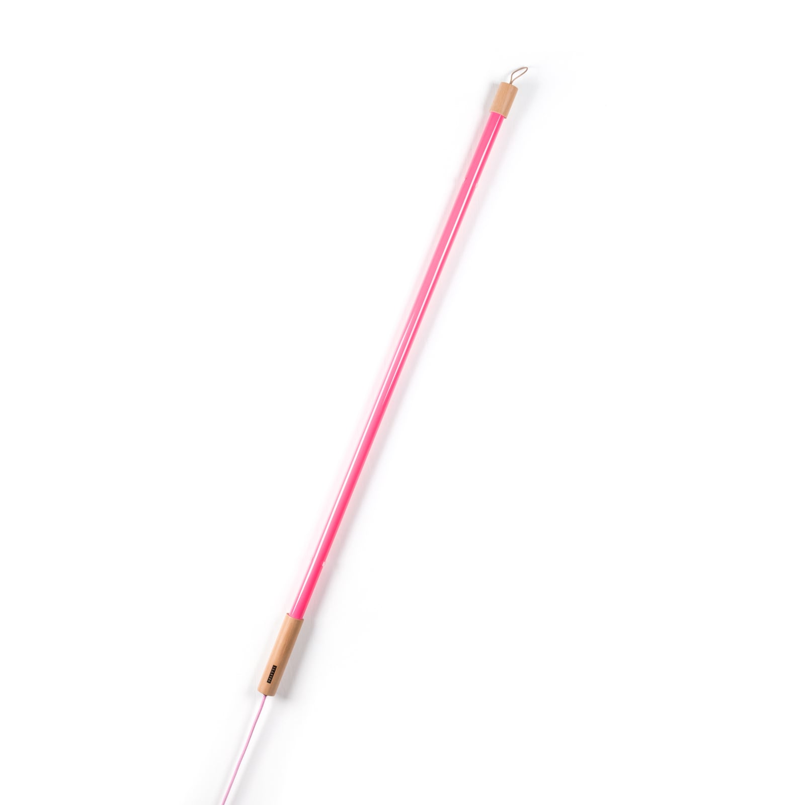 LED lampe Linea rørformet glass/tre fuchsia 135 cm bakside