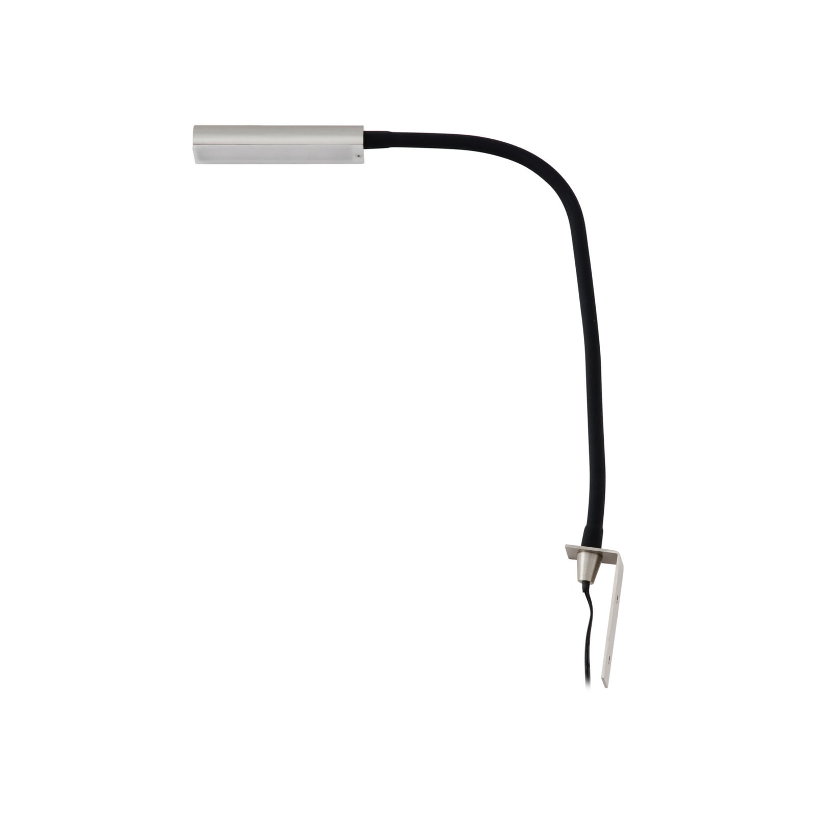Detalj av LED leselampe Flexola dimbar nikkel 4W med støpsel lampehode
