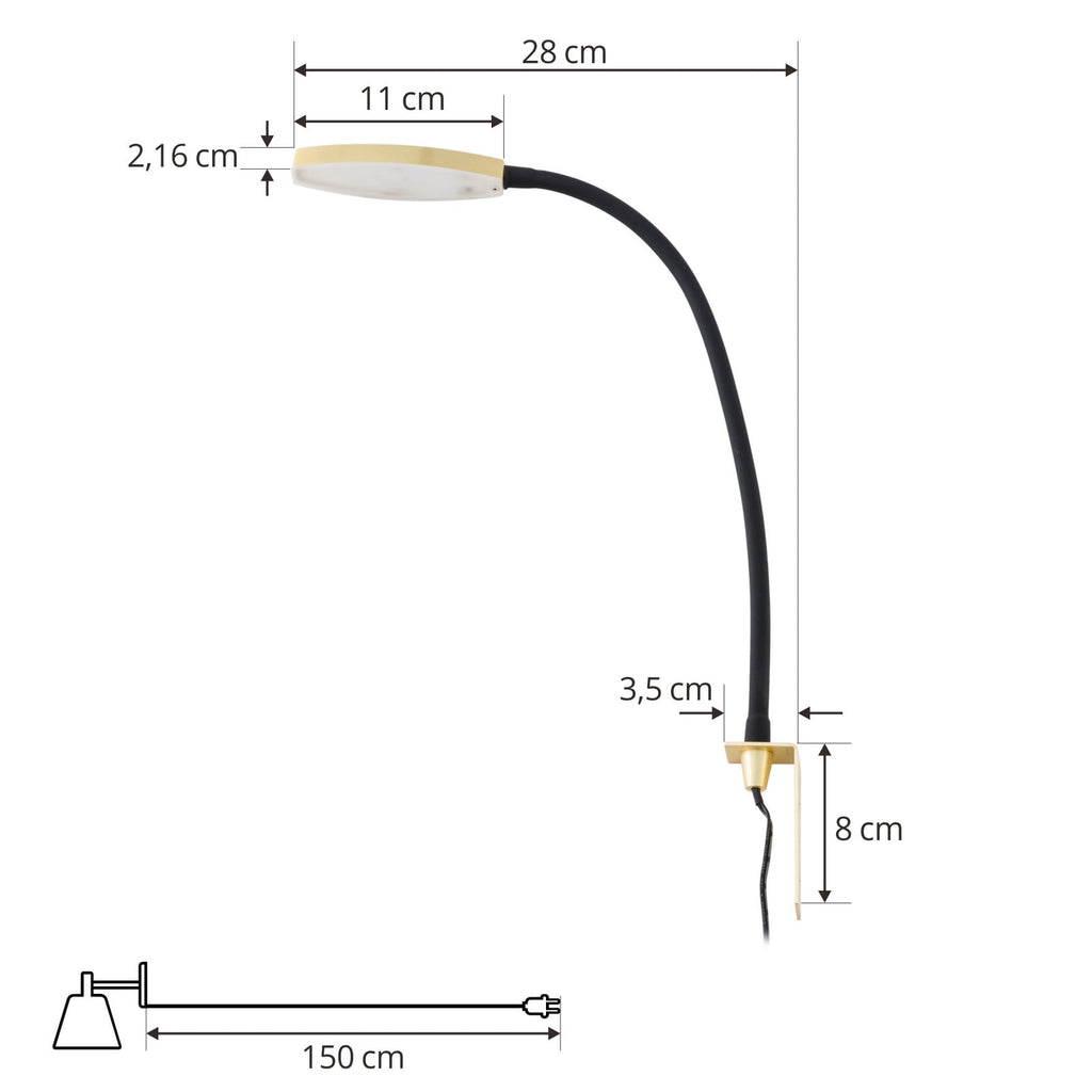 Nærbilde av geststyring på LED leselampe Flexola