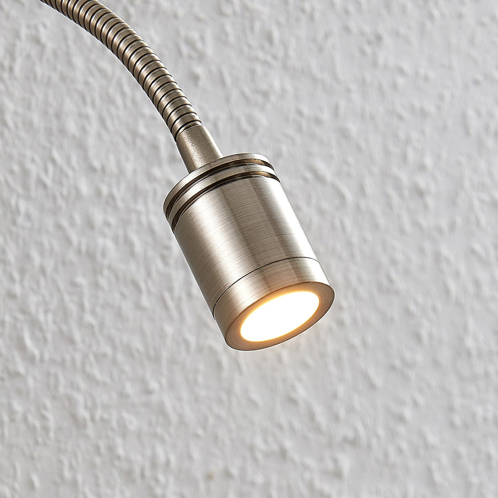 LED leselampe Legera matt nikkel med fleksarm justerbar arm