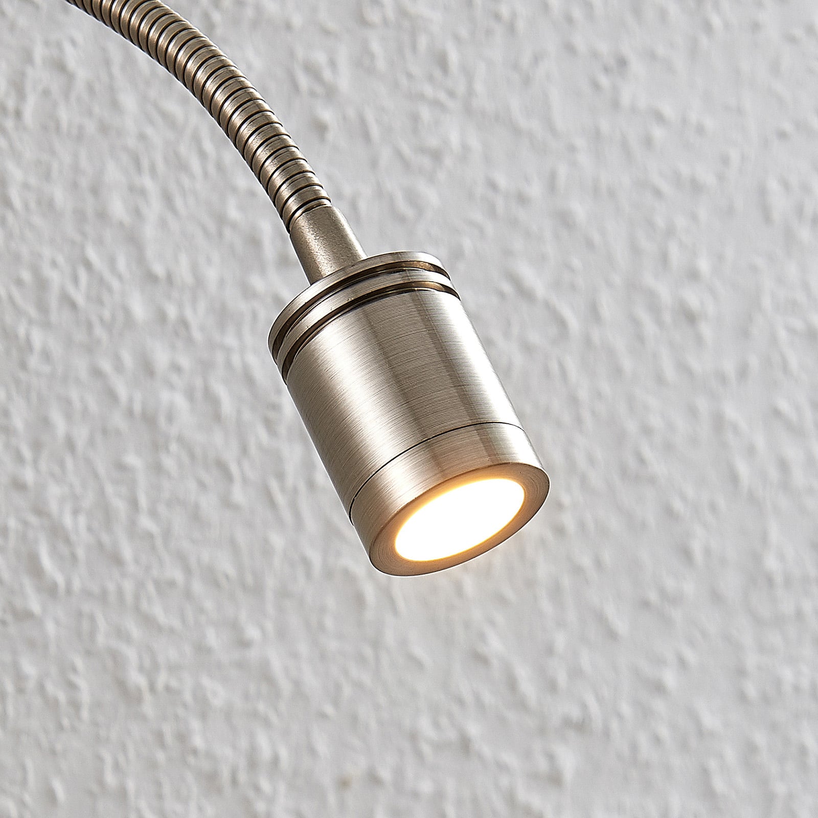 LED leselampe Legera matt nikkel med fleksarm justerbar arm