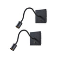 LED leselampe Mayar 2-pk svart med bryter forfra