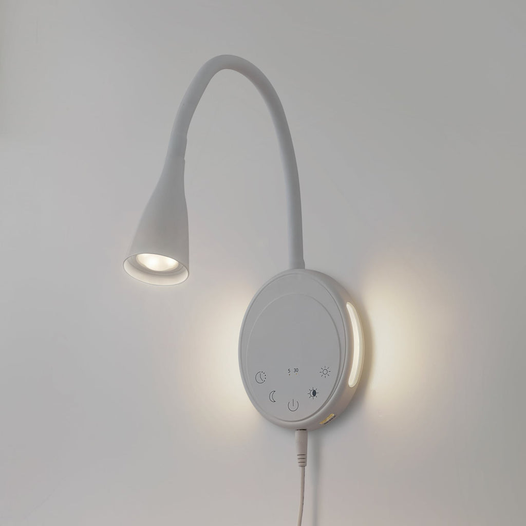 LED leselampe Zayna dimbar CCT USB hvit forfra