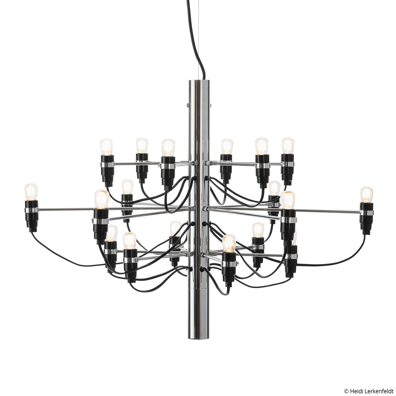 LED lysekrone 2097/18 dimbar krom Ø69 cm 18-lys forfra
