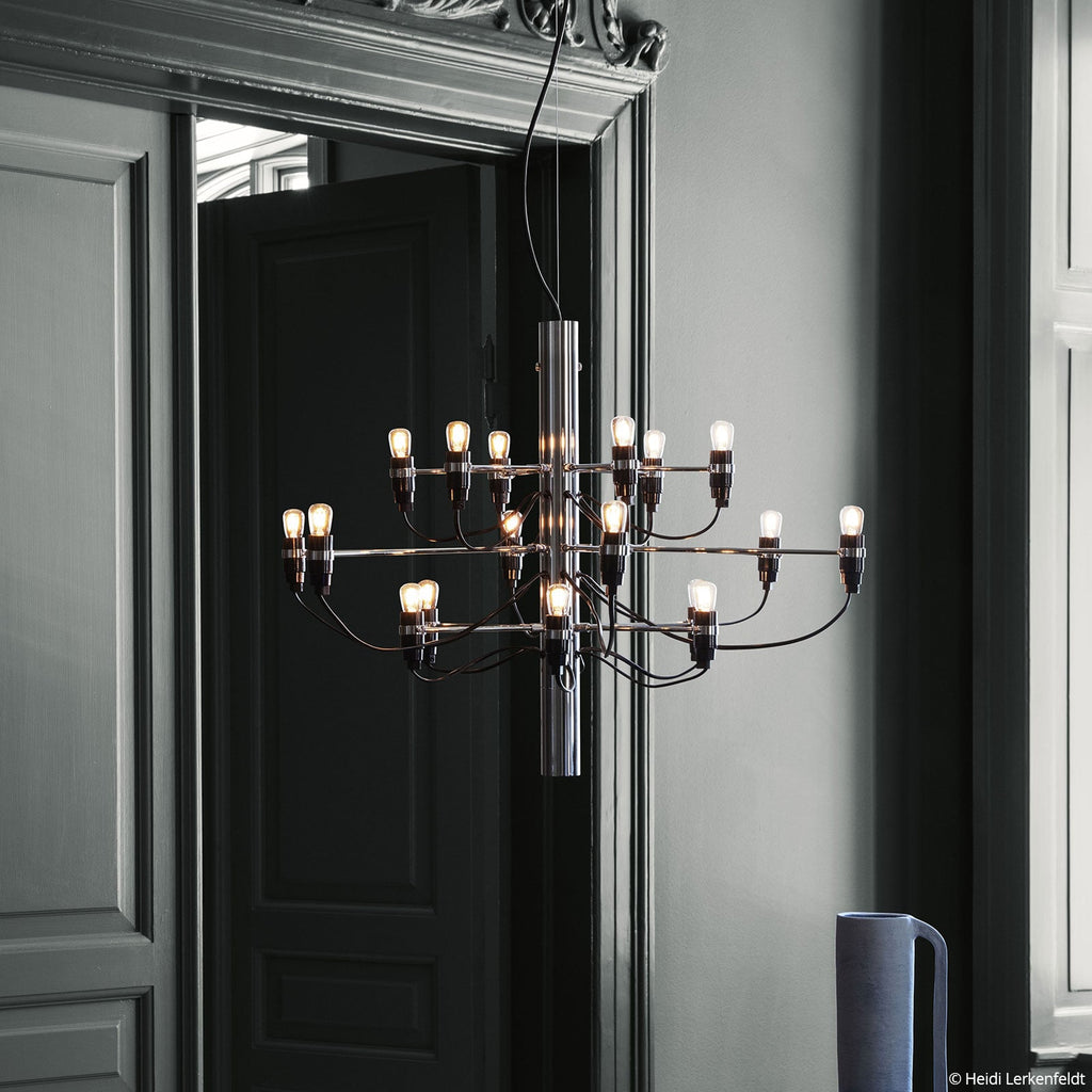 Detalj av LED lysekrone 2097/18 dimbar krom Ø69 cm 18-lys