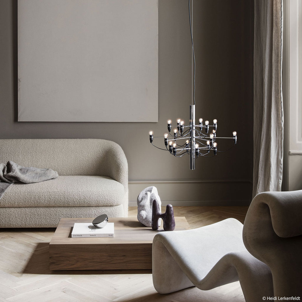 Nærbilde av LED lysekrone 2097/18 dimbar krom Ø69 cm 18-lys
