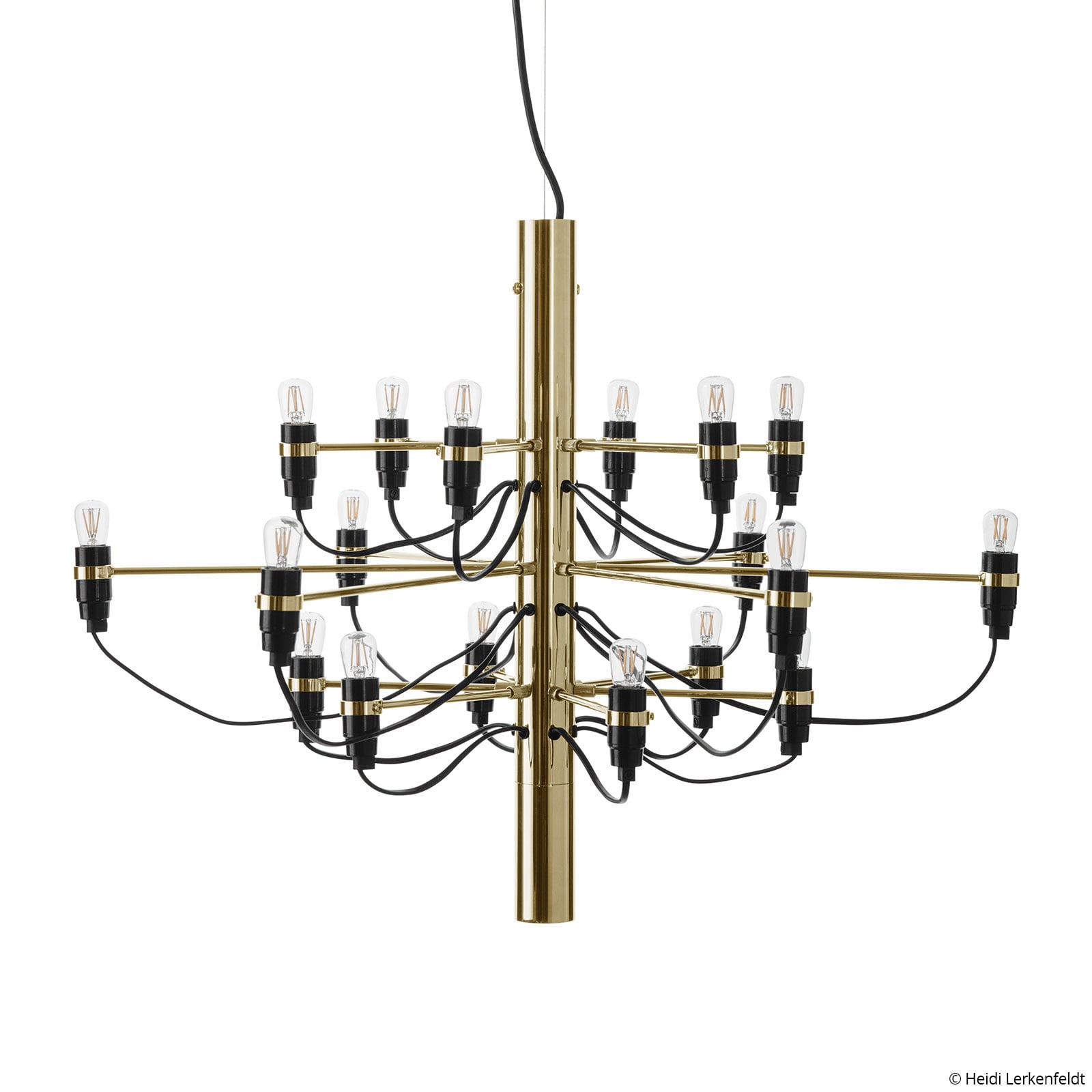 LED lysekrone 2097/18 dimbar messing 2700K Ø69 cm bakside