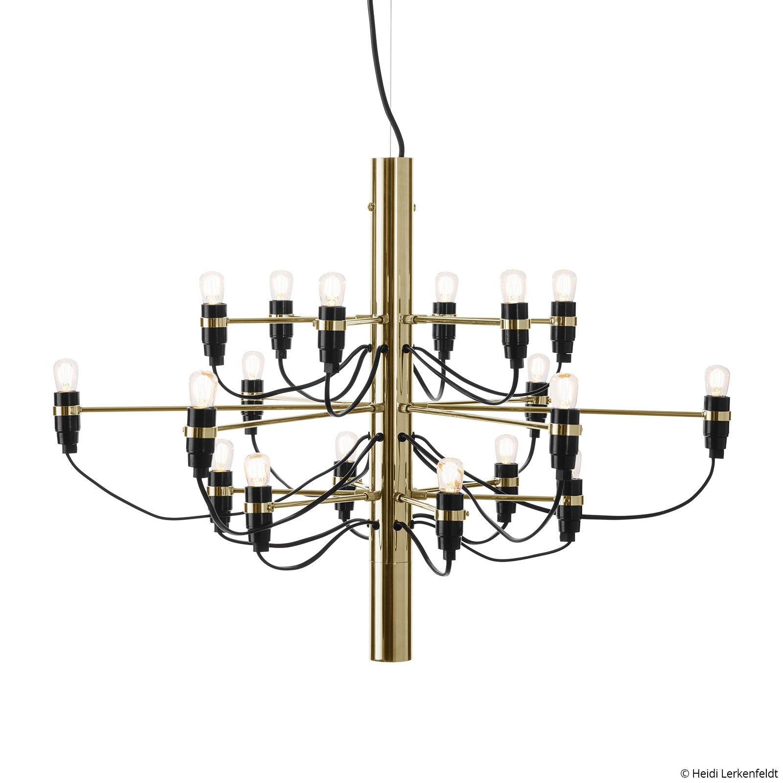 LED lysekrone 2097/18 dimbar messing 2700K Ø69 cm detalj av arm