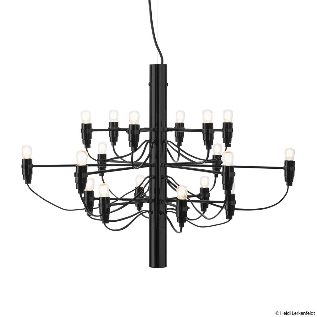 LED lysekrone 2097/18 frostet svart forfra