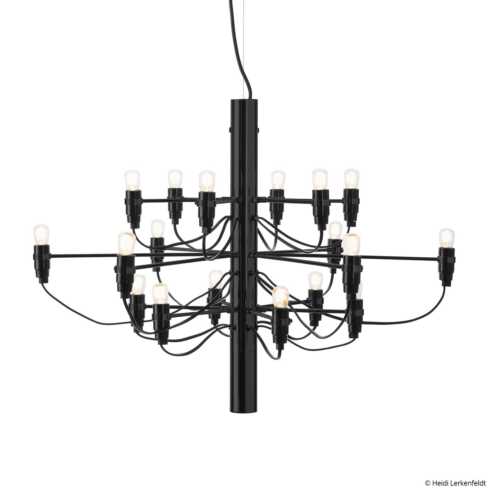 LED lysekrone 2097/18 frostet svart forfra