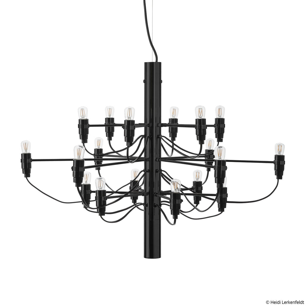 LED lysekrone 2097/18 frostet svart bakside
