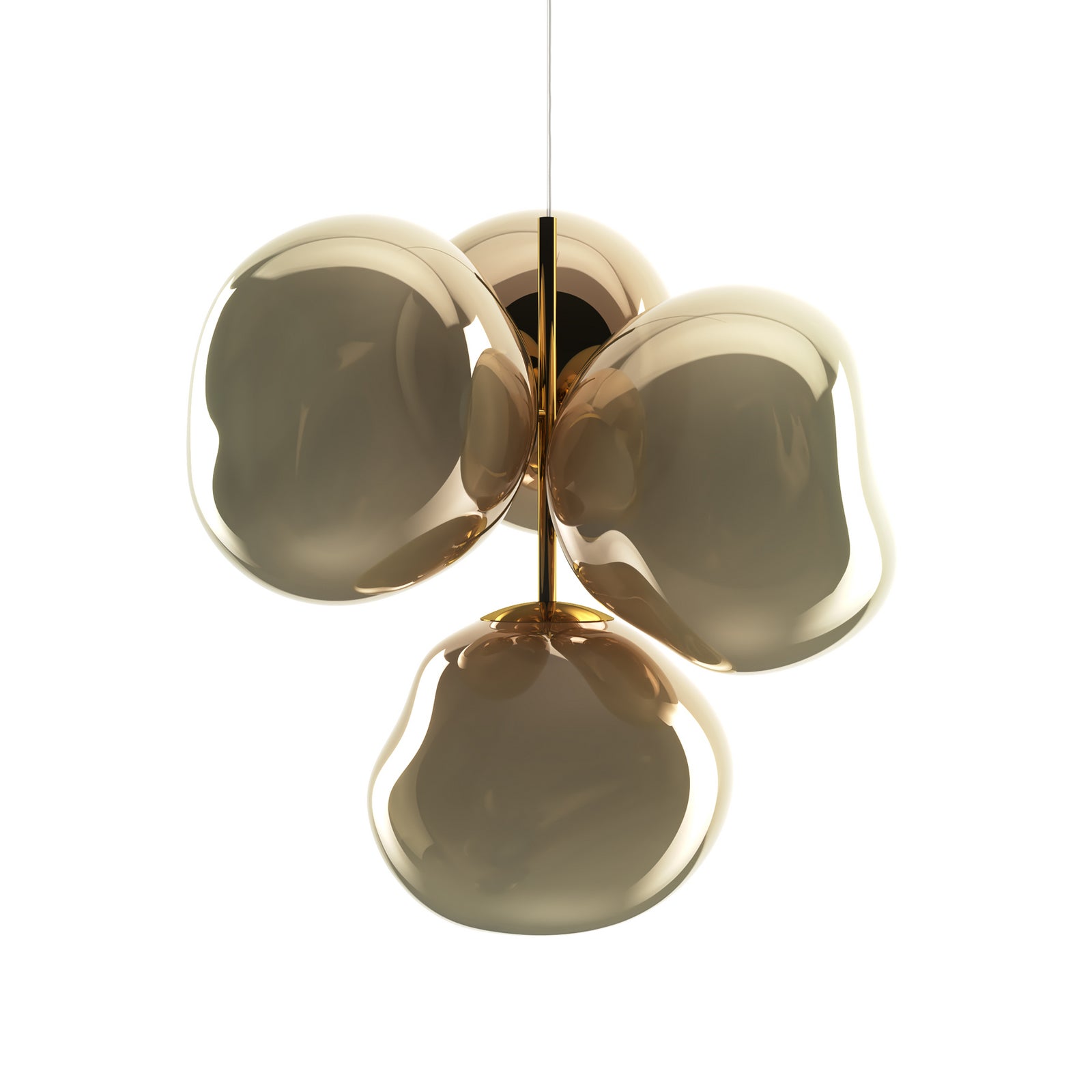 Montert LED-lysekrone Melt Chandelier dimbar bronse i rom