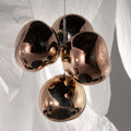LED-lysekrone Melt Chandelier kobber dimbar Ø98 cm forfra