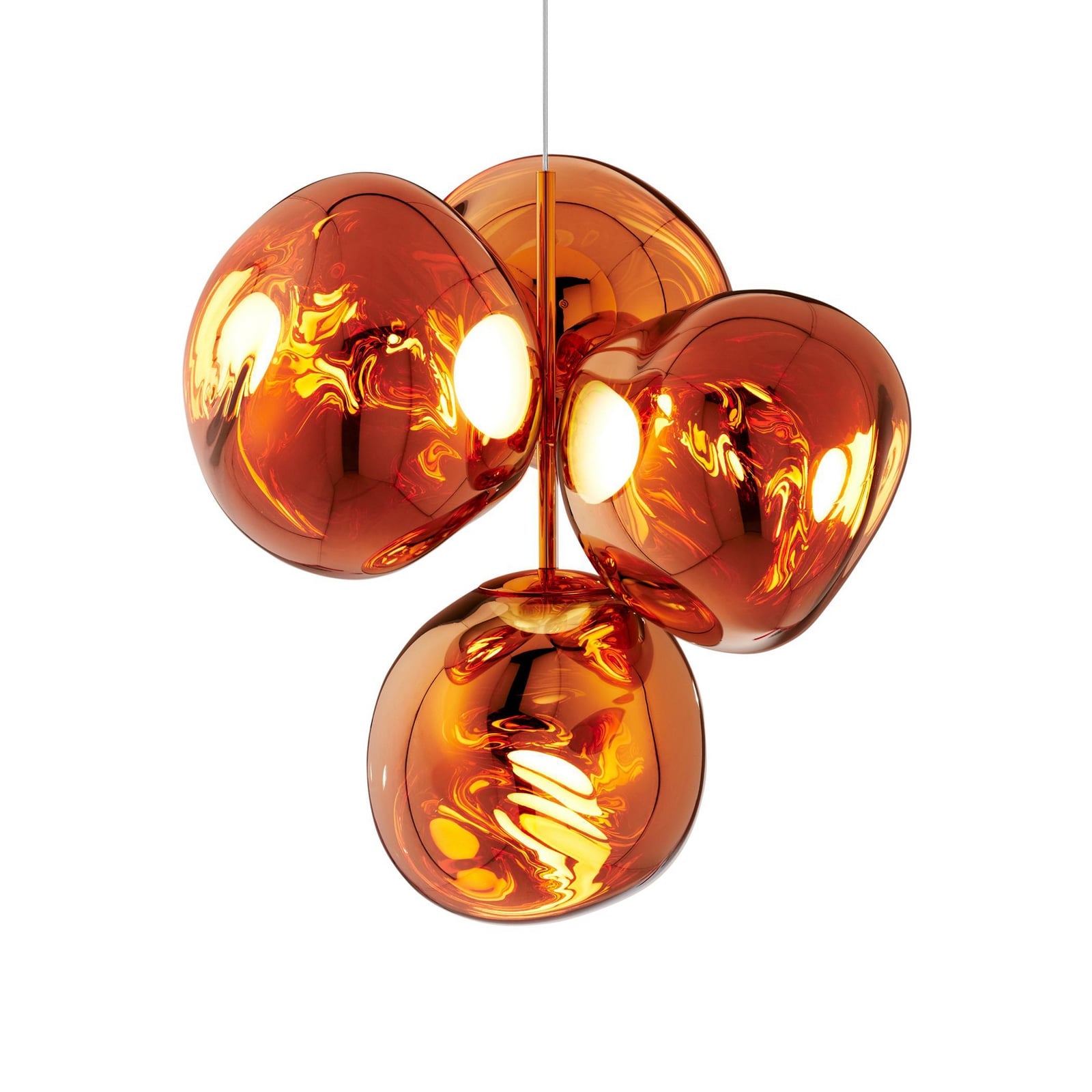 LED-lysekrone Melt Chandelier kobber dimbar Ø98 cm detalj