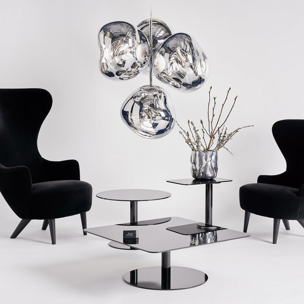 LED-lysekrone Melt Chandelier røykgrå bakside