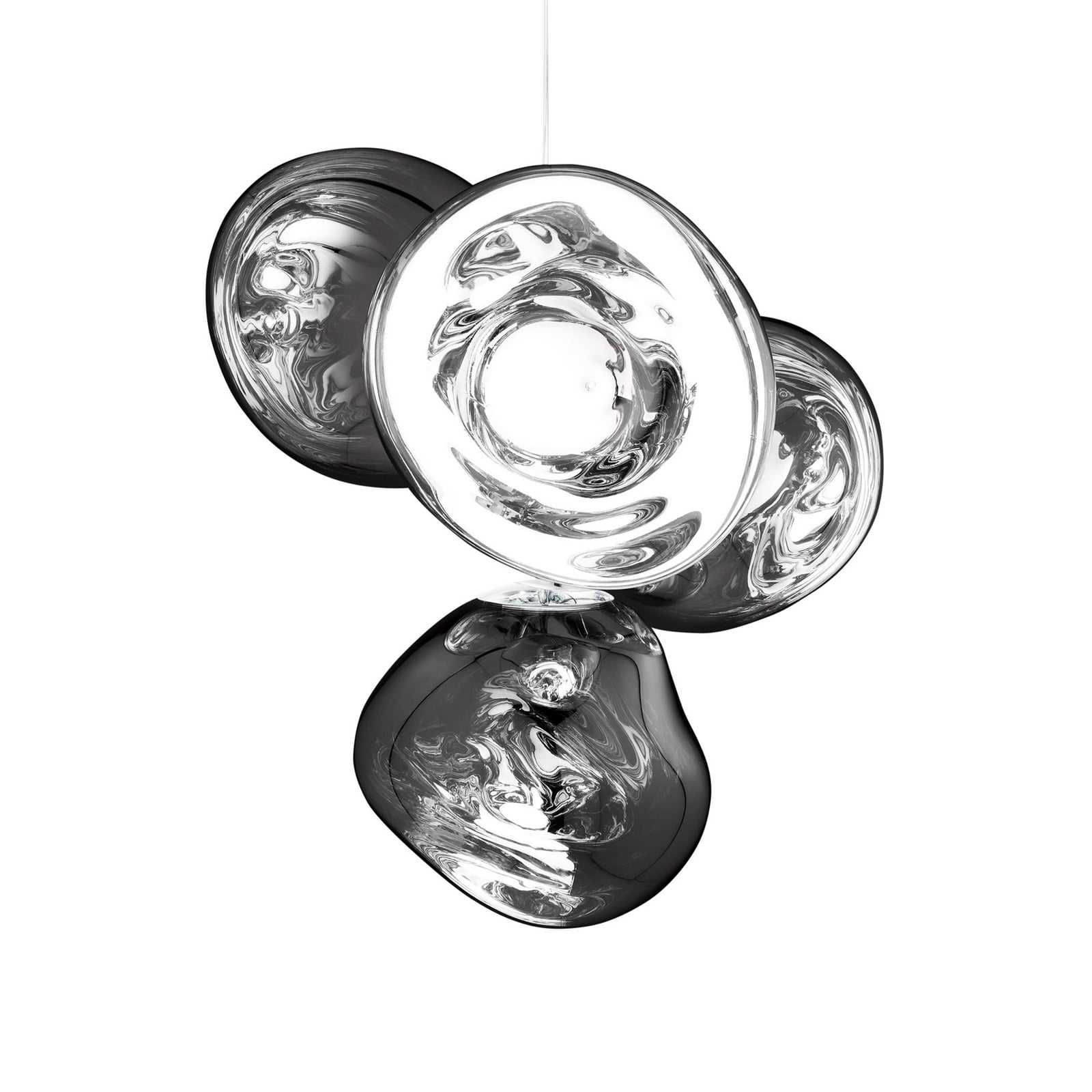 LED-lysekrone Melt Chandelier røykgrå detalj av materiale