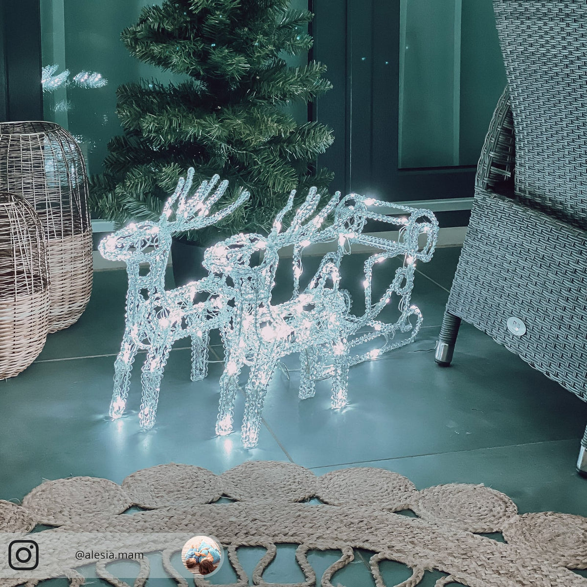 LED-lysfigur reinsdyr med slede 84 LED 70 cm IP44 - Konstsmide helhetsbilde